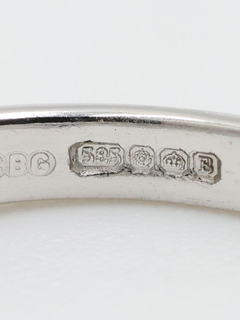 Thumbnail: 14ct White Gold Iolite, Aquamarine & Diamond Half Eternity Ring