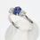 Thumbnail: Platinum Velvet Blue Sapphire & Diamond Trilogy Ring
