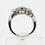 Thumbnail: 18ct White Gold 1/2 Carat Diamond Halo Trilogy Ring