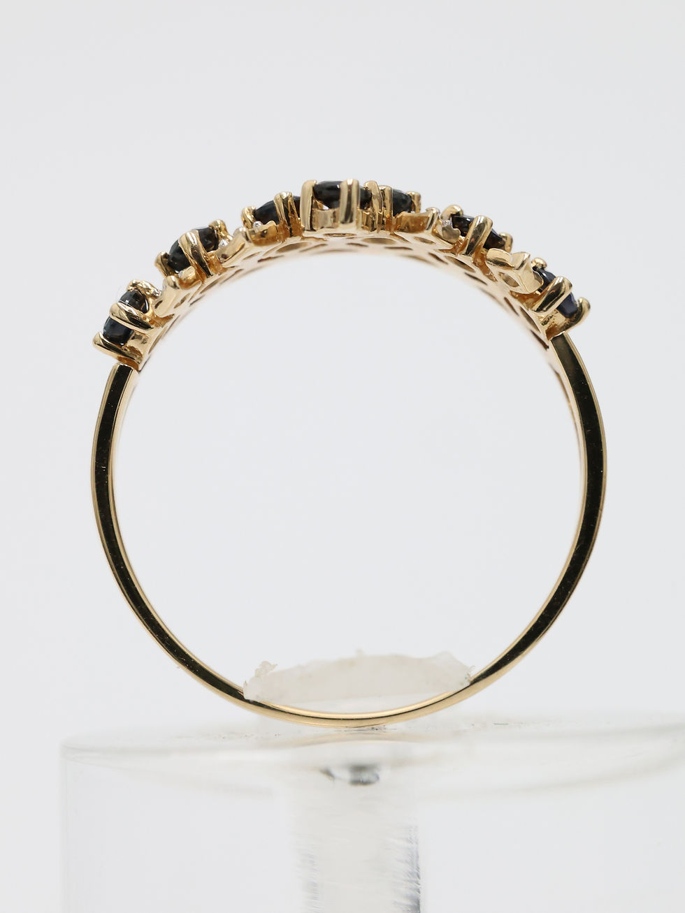 Thumbnail: 14ct Yellow Gold Sapphire & Diamond Princess Tiara Crown Ring