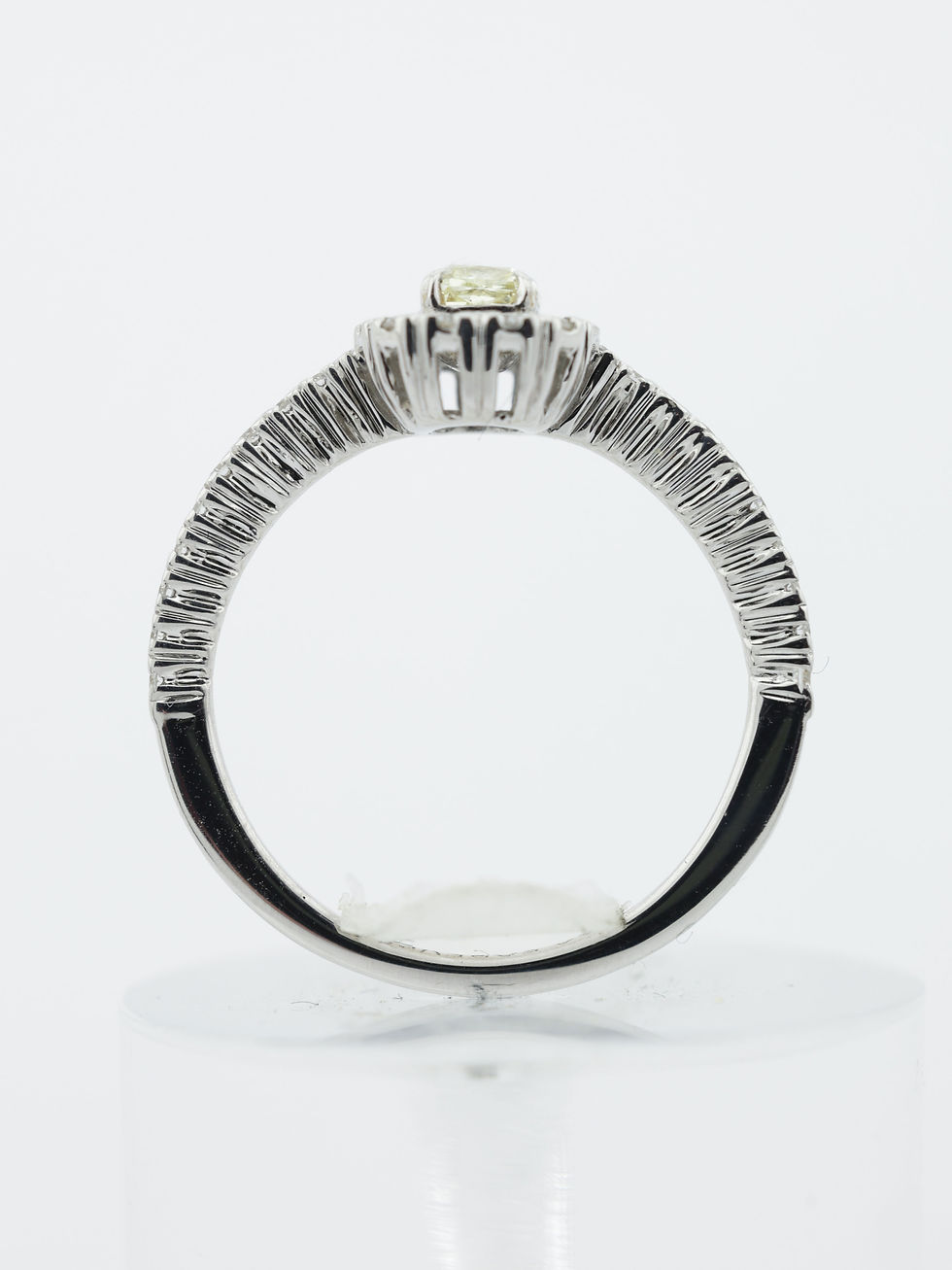 Thumbnail: 18ct White Gold 1/3 Carat Champagne Diamond Halo Ring