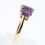 Thumbnail: 9ct Yellow Gold Amethyst Trilogy Ring