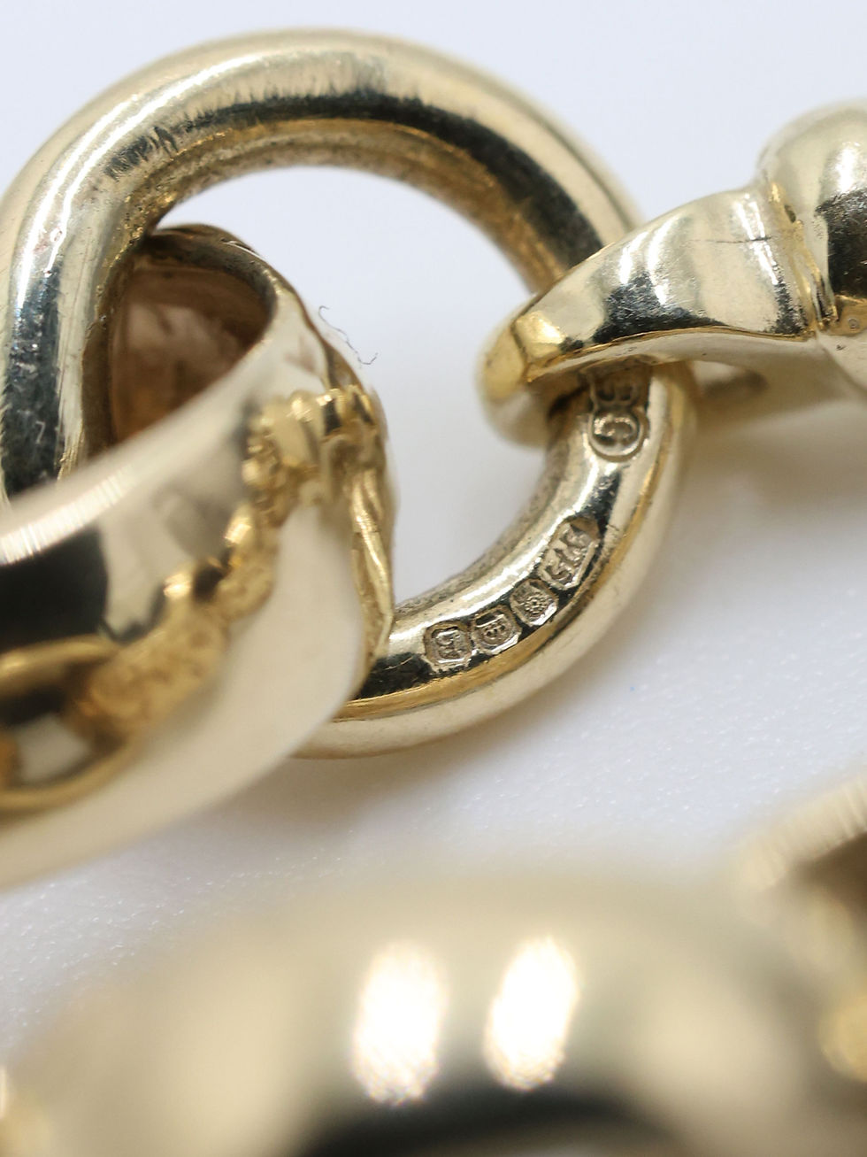 Thumbnail: 9ct Yellow Gold Half Pattern Belcher Link Bracelet 8.5"