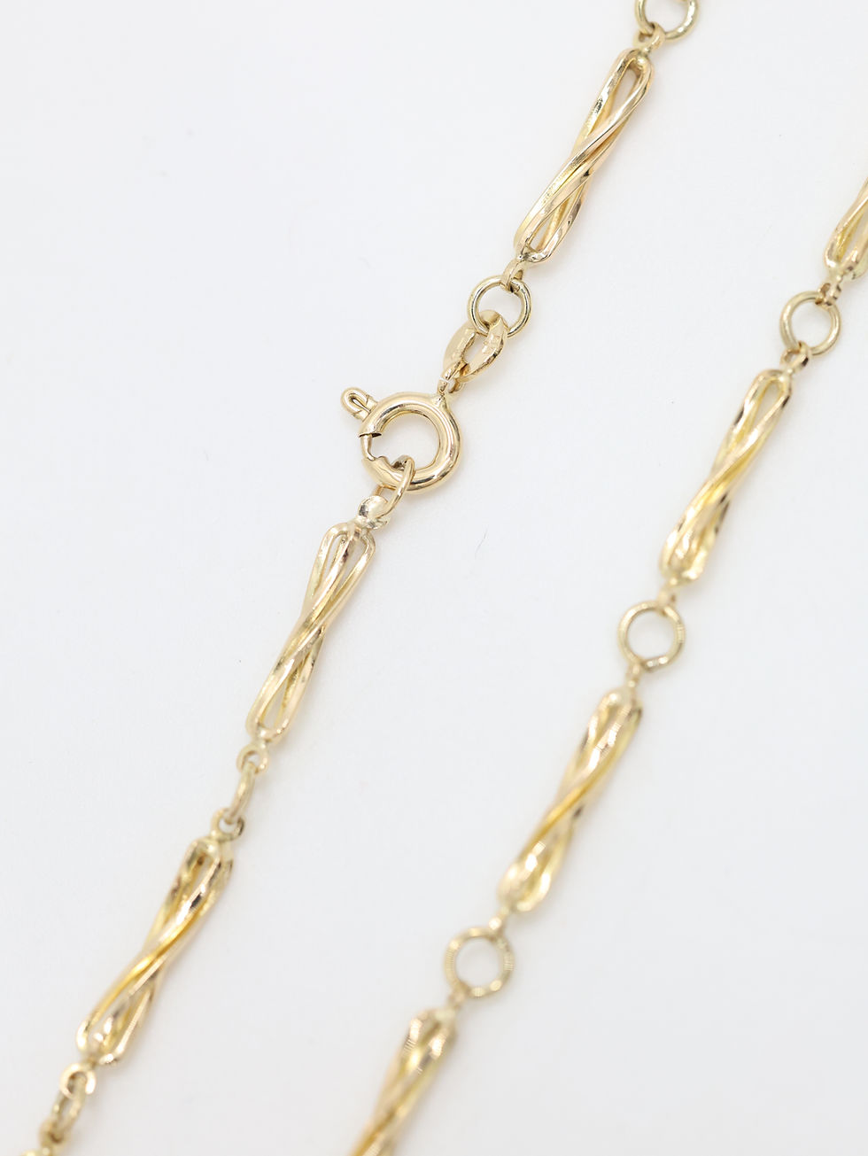 Thumbnail: 9ct Yellow Gold Twisted Bar Link Necklace Chain  17"