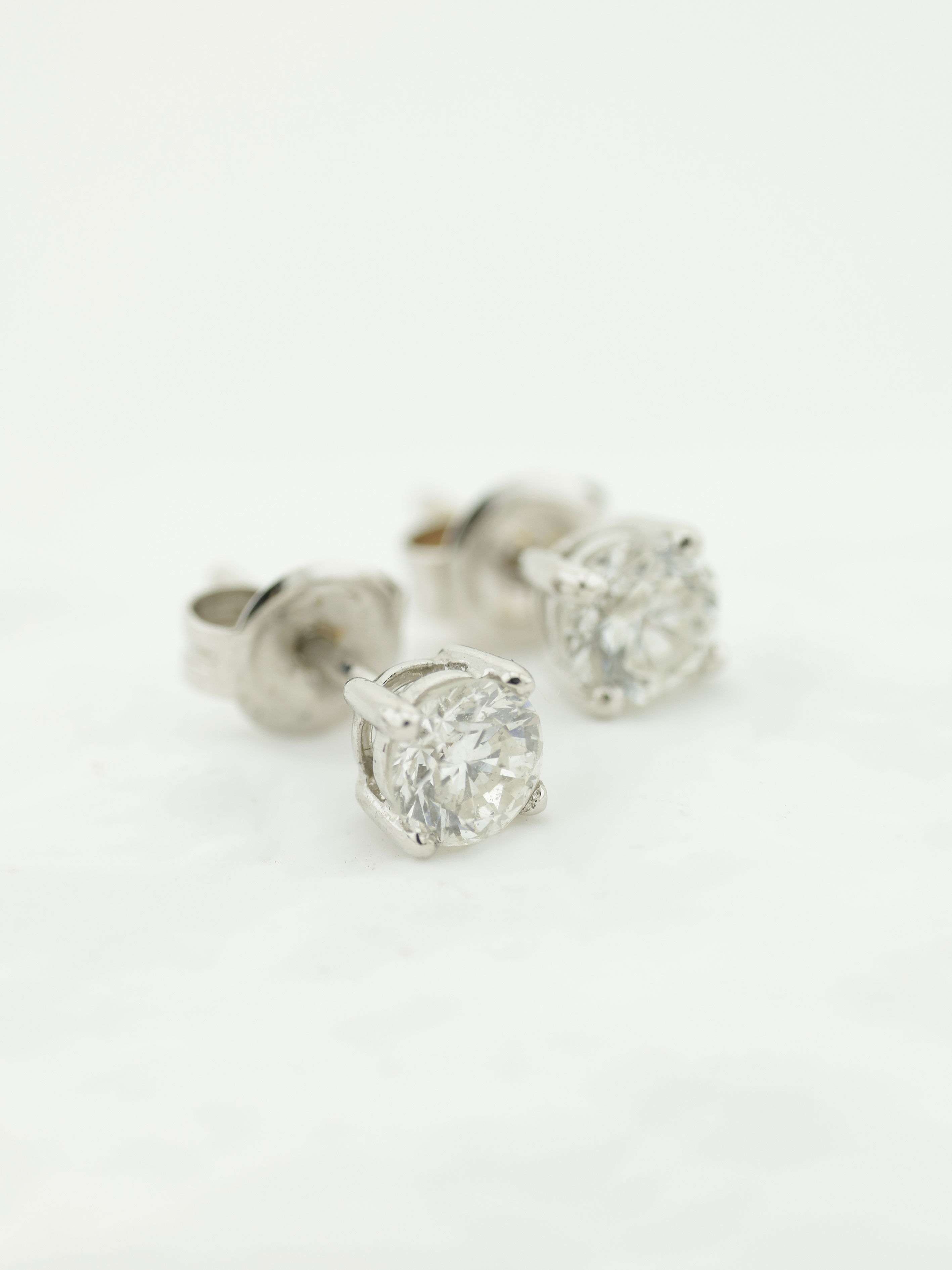 9ct White Gold 2/3 Carat Diamond Stud Earrings
