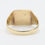 Thumbnail: 9ct Tri-Tone Gold Corner Pattern Diamond Square Signet Ring Size O 1/2