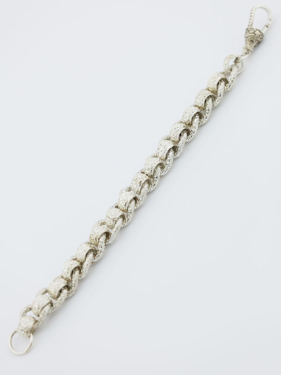 Thumbnail: Sterling Silver 925 Patterned Rollerball Link Bracelet 8.5"