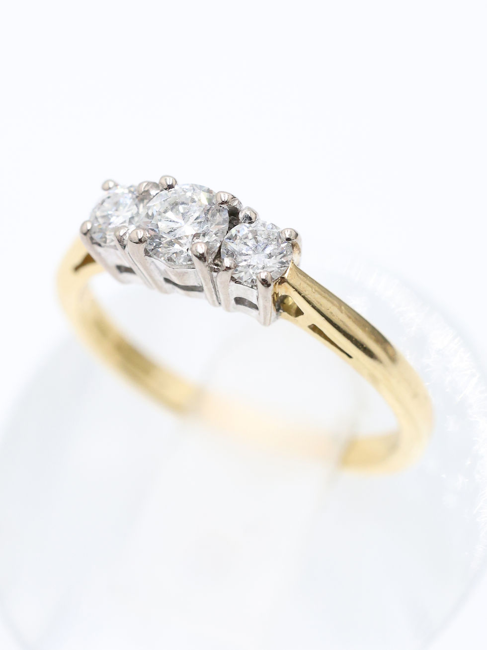 Thumbnail: 18ct Yellow Gold 1/2 Carat Diamond Trilogy Ring