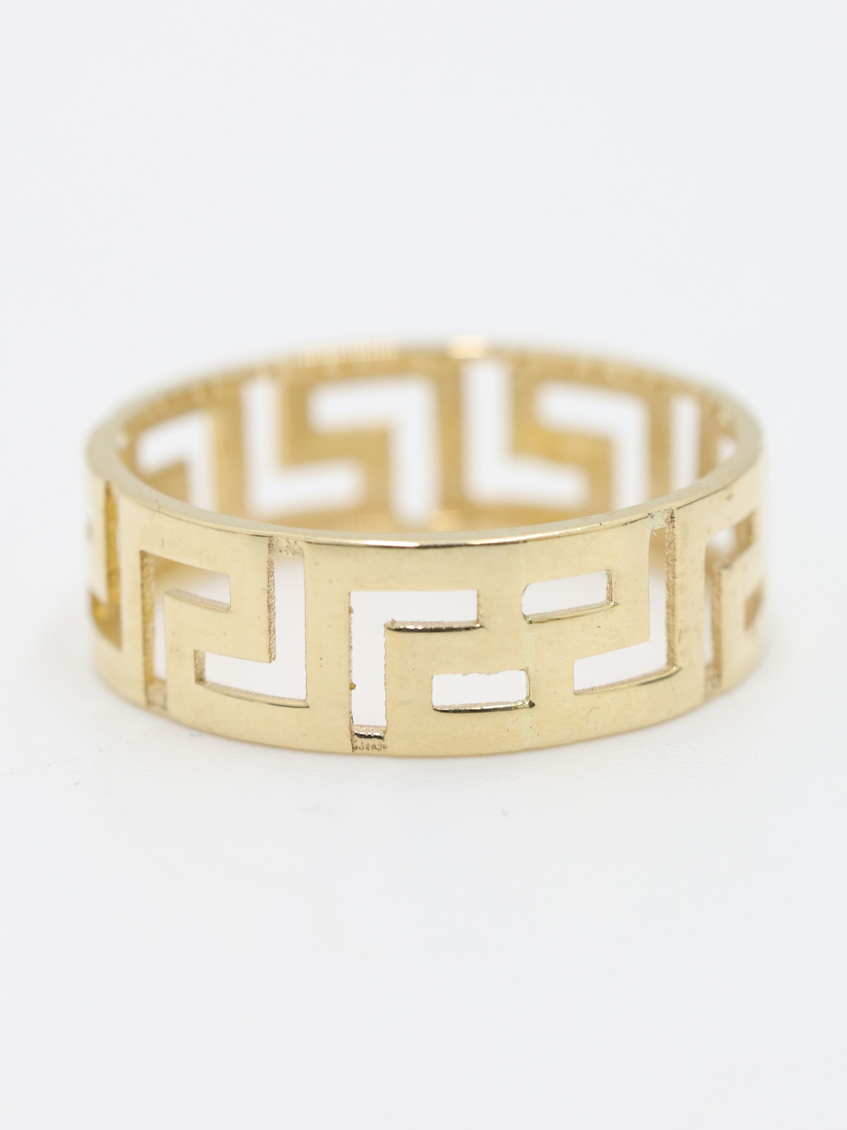 14ct Yellow Aztec Full Eternity Band Ring Size P