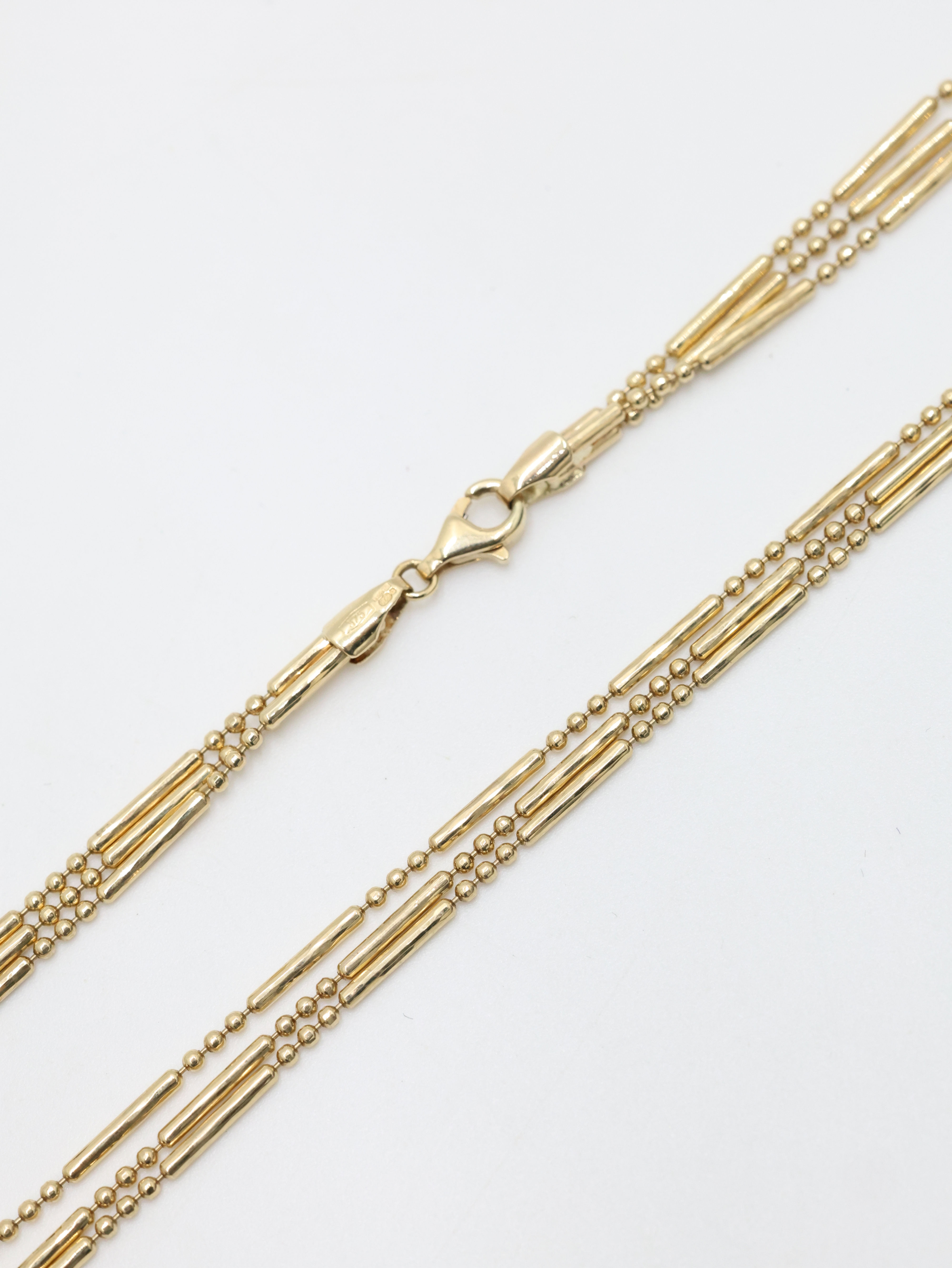 9ct Yellow Gold Ladies 3 Strand Necklace Chain