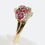 Thumbnail: 9ct Yellow Gold Ruby & Diamond Twist Cluster Ring