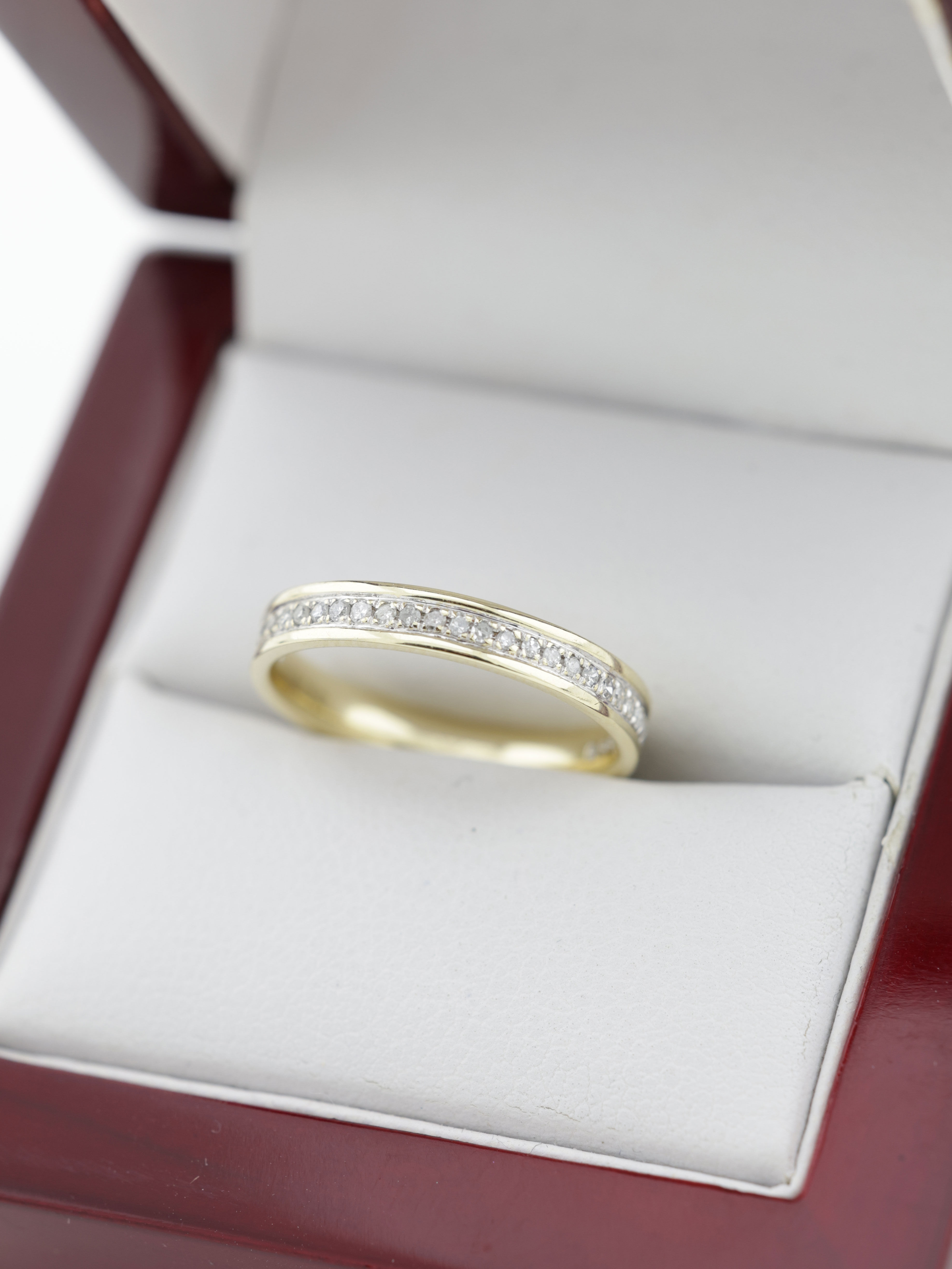 9ct Yellow Gold 0.15 Carat Diamond Half Eternity Ring