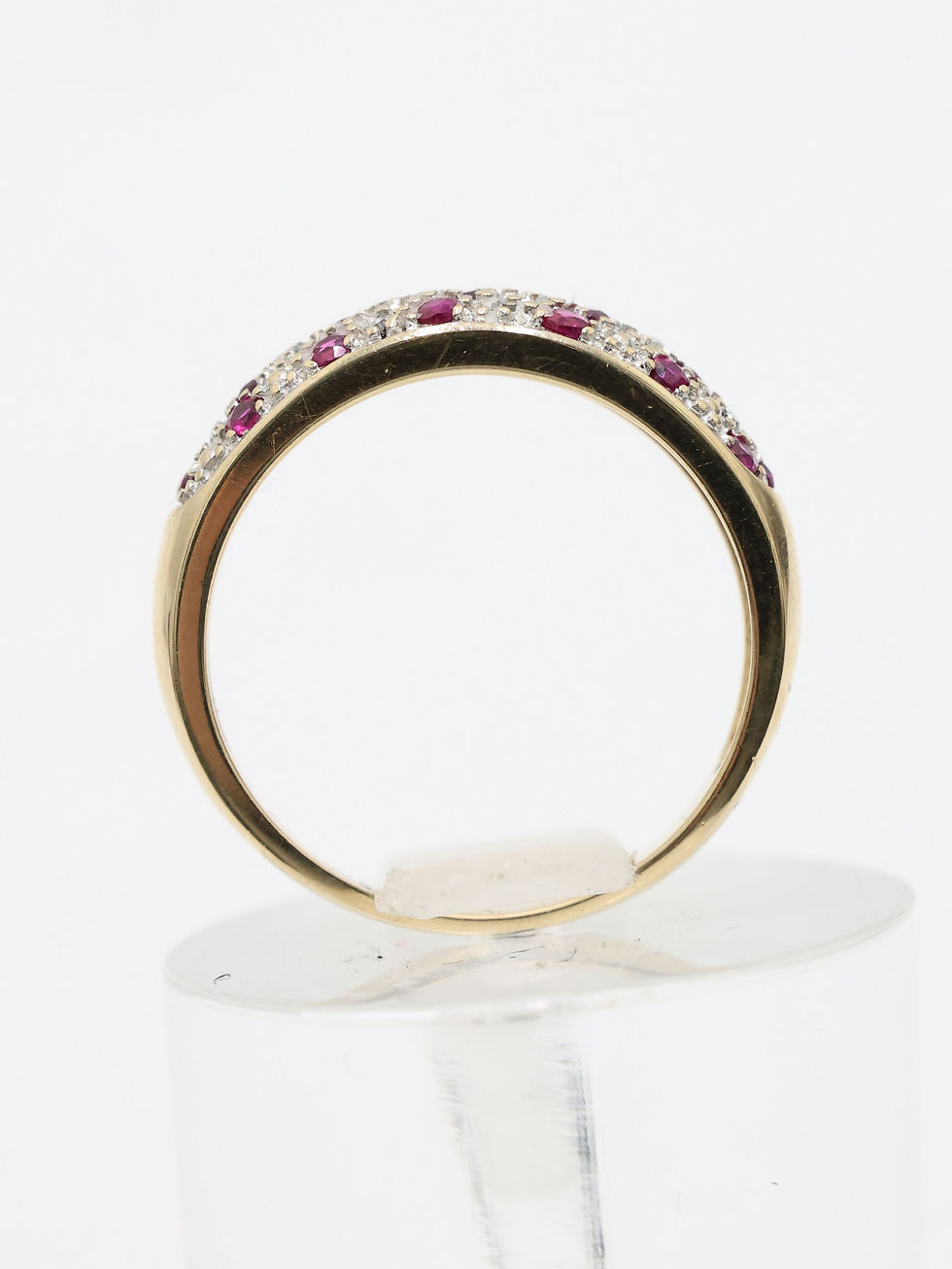 Thumbnail: 9ct Yellow Gold Topaz & Diamond Diagonal Half Eternity Ring