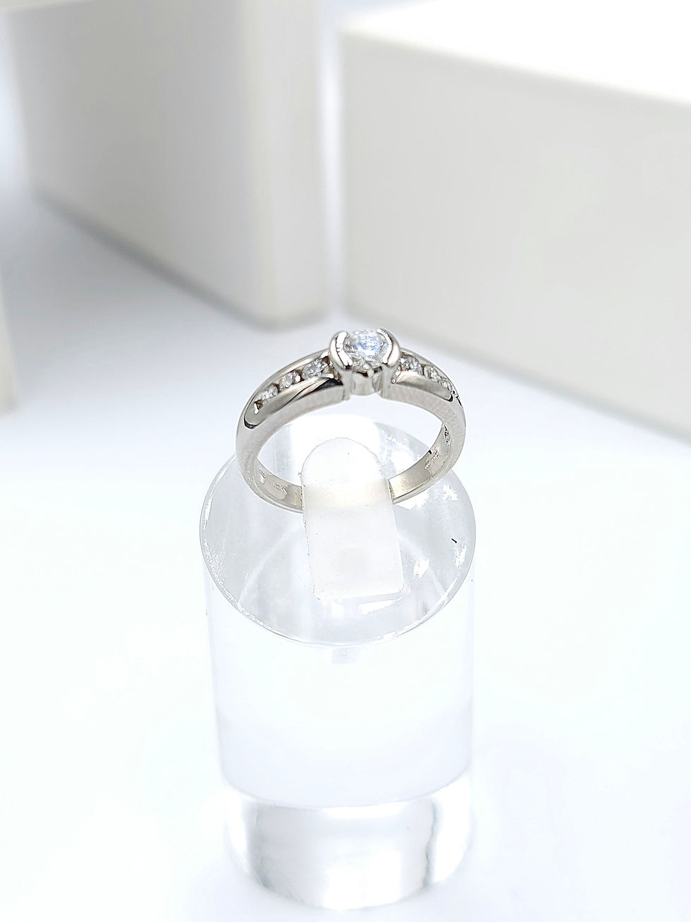 18ct White Gold 1/3 Carat Diamond Channel Set Half Eternity Ring