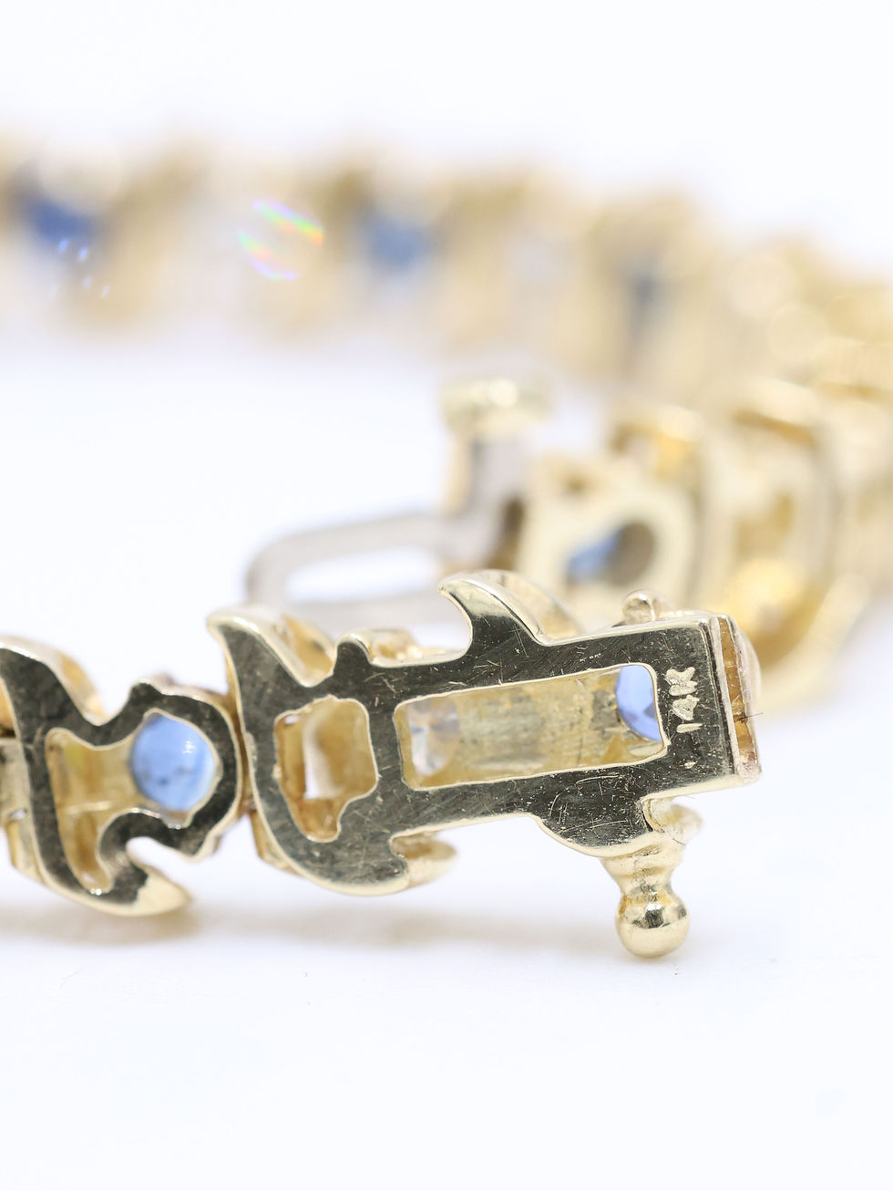 Thumbnail: 14ct Yellow Gold Natural Diamond & Topaz Tennis Bracelet