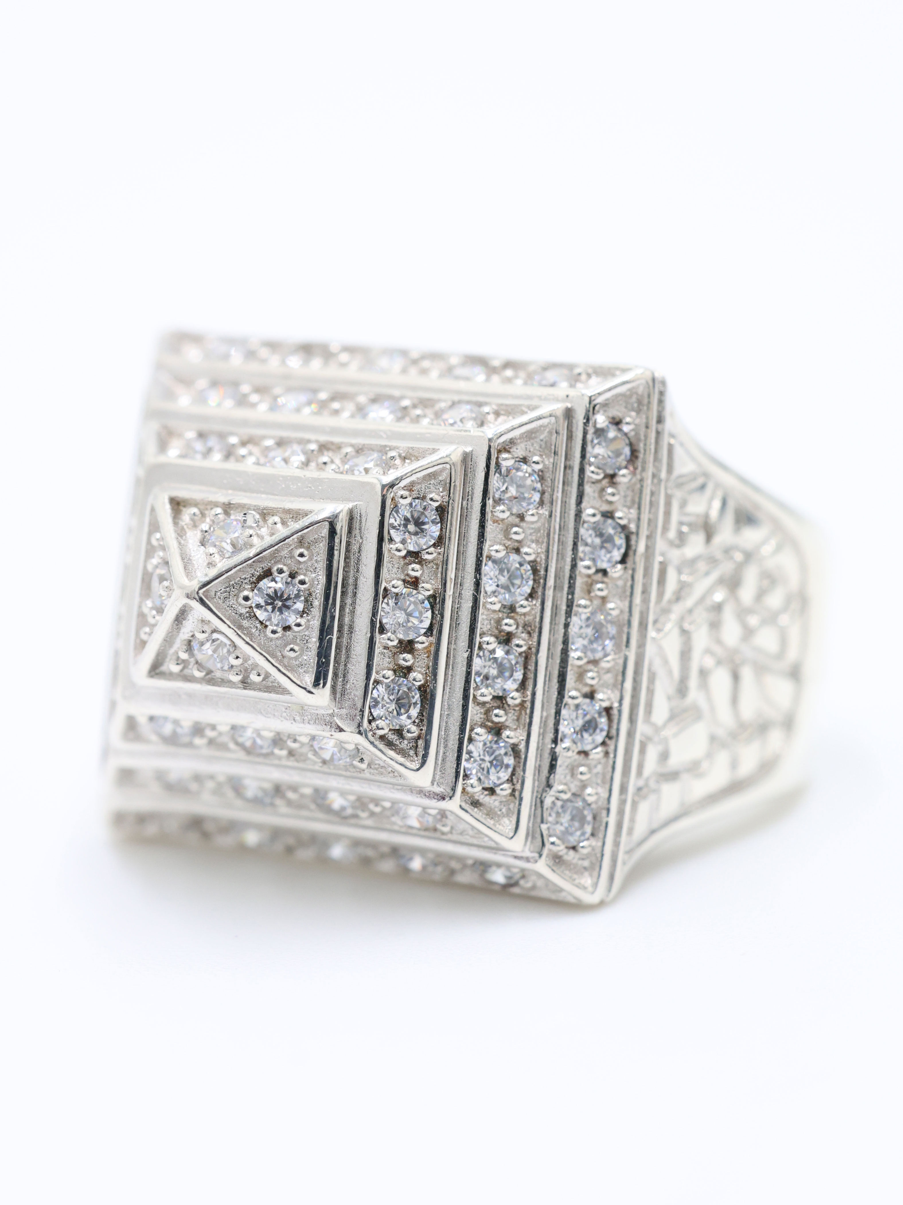 Sterling Silver 925 CZ Pyramid Ring Size X 1/2