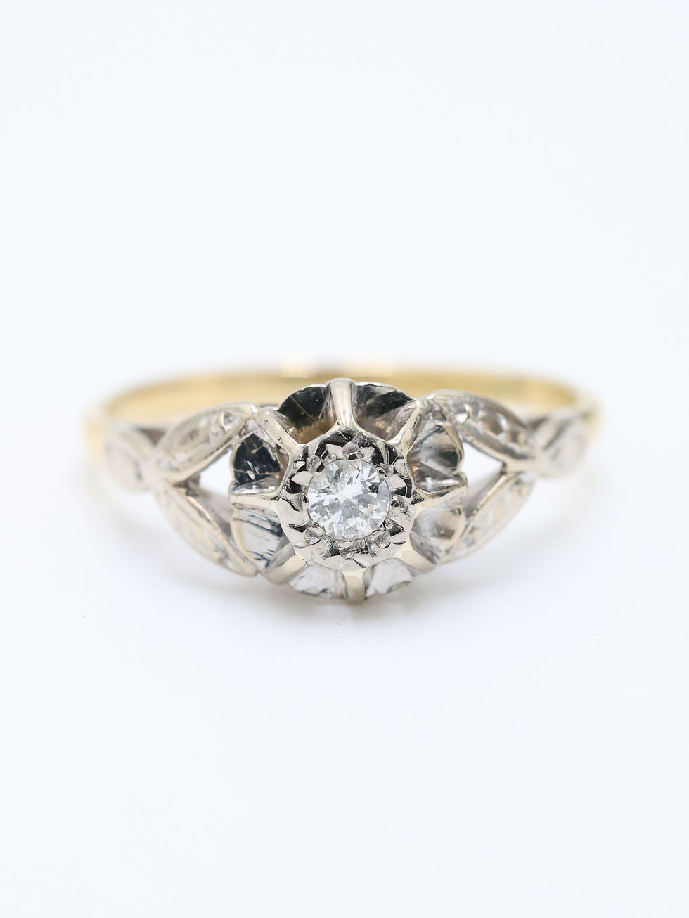 Thumbnail: Antique 18ct Yellow Gold 0.10 Carat Diamond Solitaire Ring