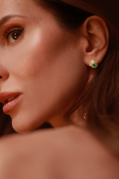 emerald earrings, handmade in Dublin