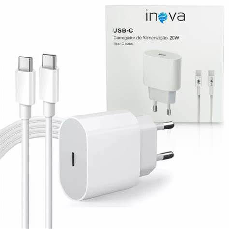 Carregador 20W com Cabo USB Tipo C/Tipo C - CAR-0094  - INOVA