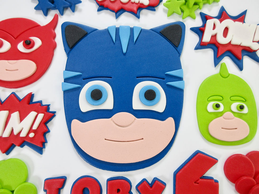 Pj masks fondant birthday cake toppers