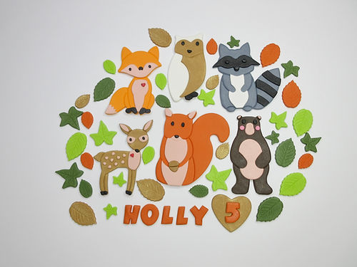 Woodland cake topper edible