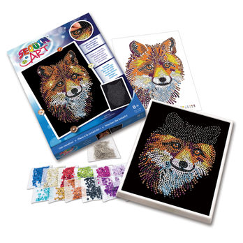 Sequin Art Fox Adult craft pack