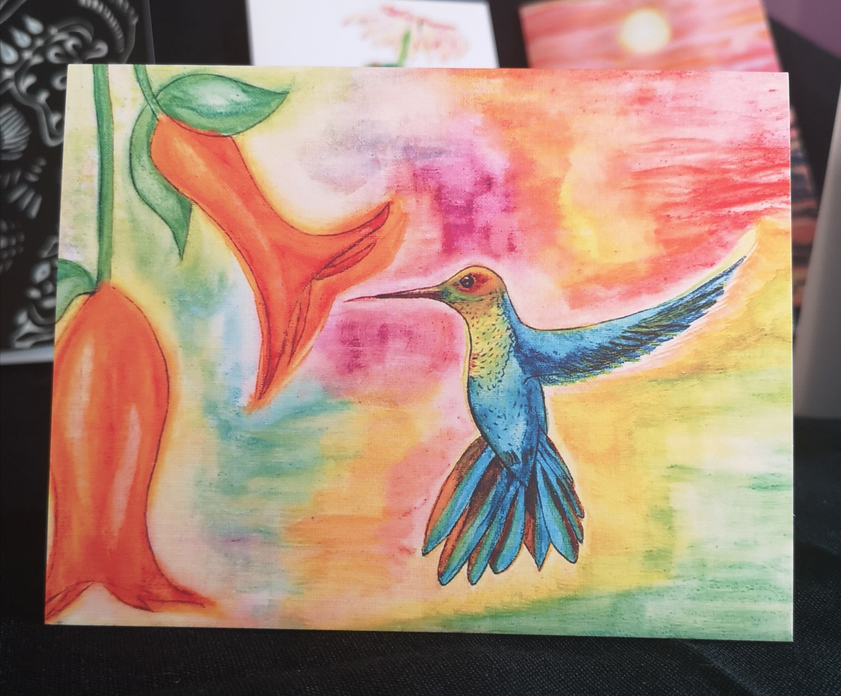 Hummingbird & Flower Card