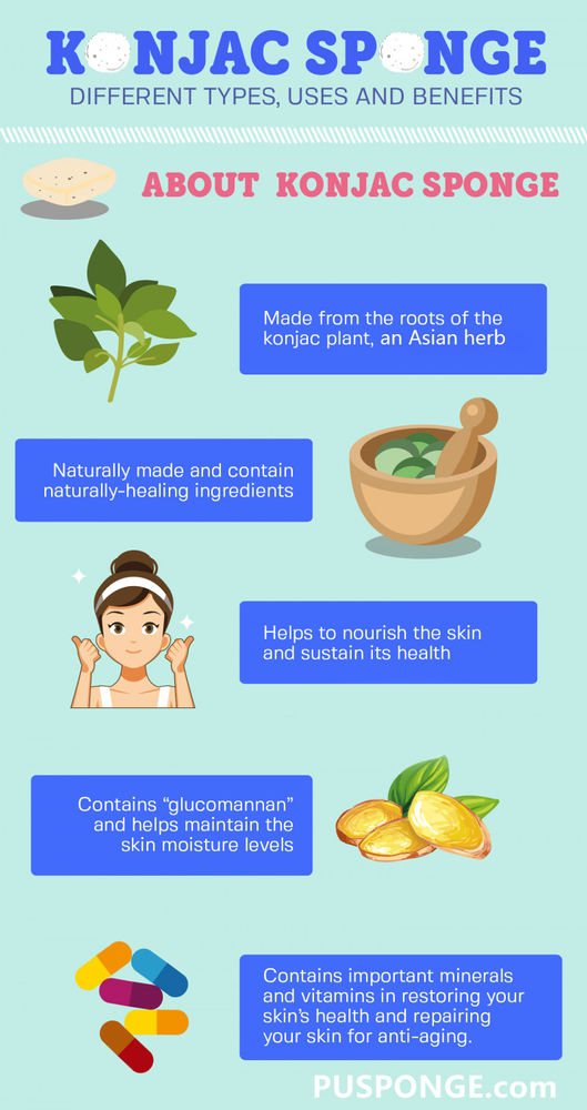 KONJAC SPONGE DIFFERENT TYPES, USES, AND BENEFITS