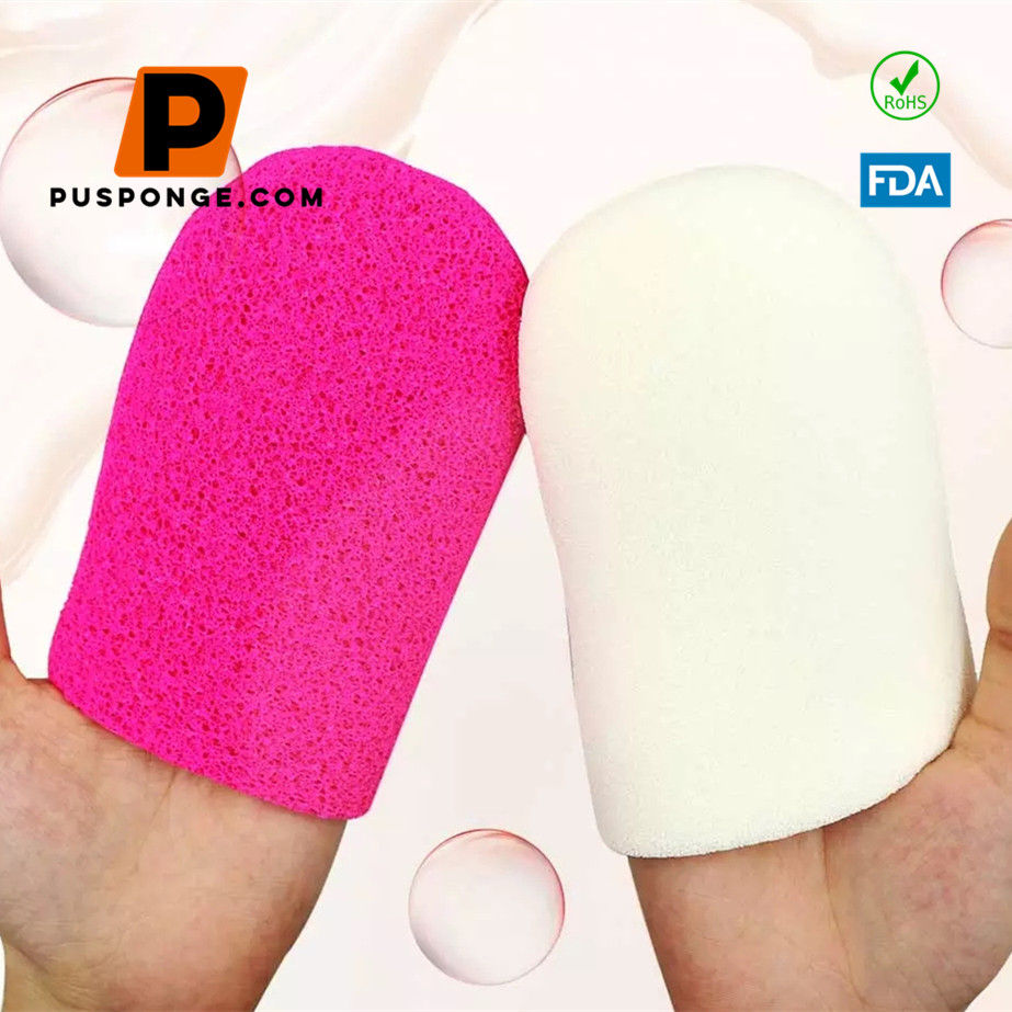 Miniatura: Luvas de limpeza facial para remover maquiagem esponja puff