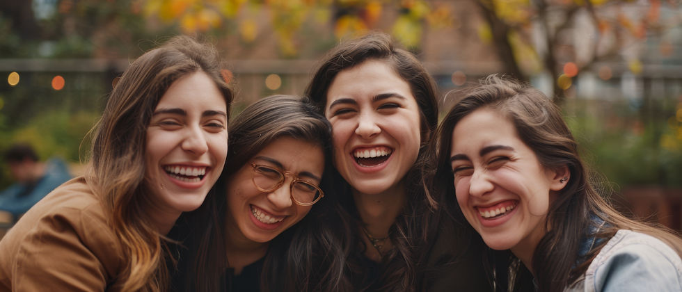 four-friends-share-joyful-laughter-amidst-vibrant-autumn-foliage-capturing-moment-pure-hap
