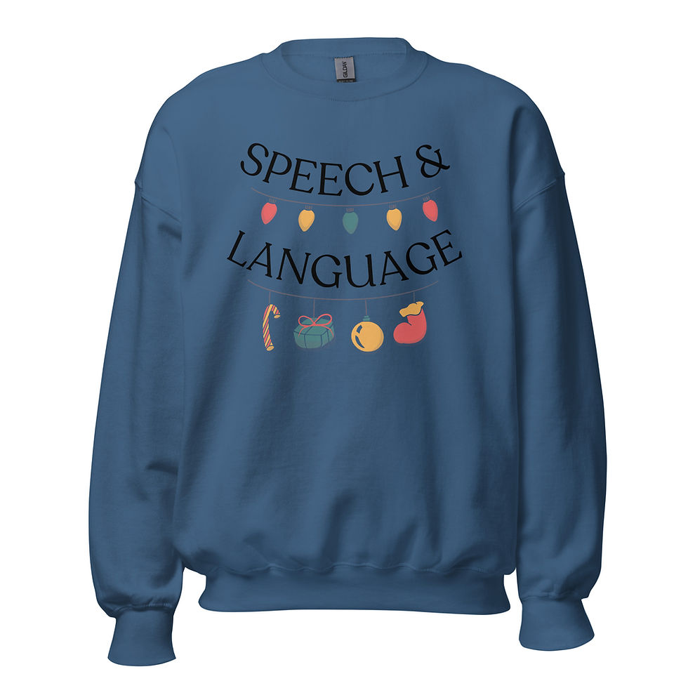 Thumbnail: Speech and Language Christmas Decorations Unisex Sweatshirt