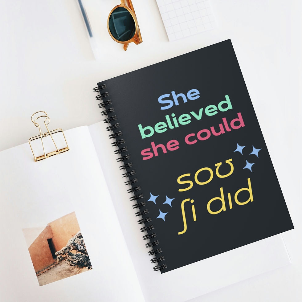 Thumbnail: She Believed She Could So She Did in IPA SLP Spiral Notebook - Ruled Line