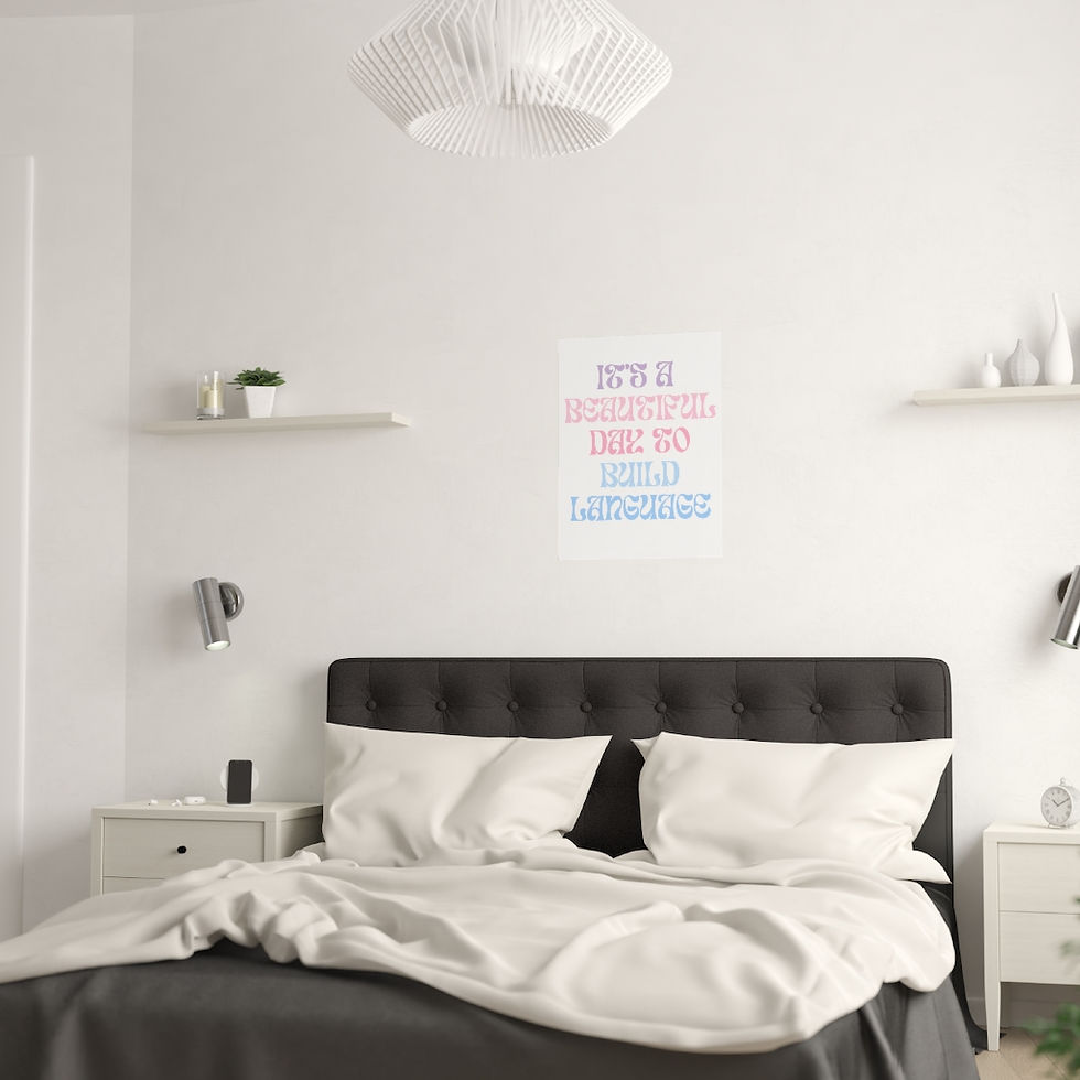 Thumbnail: It's A Beautiful Day to Build Language Satin Posters