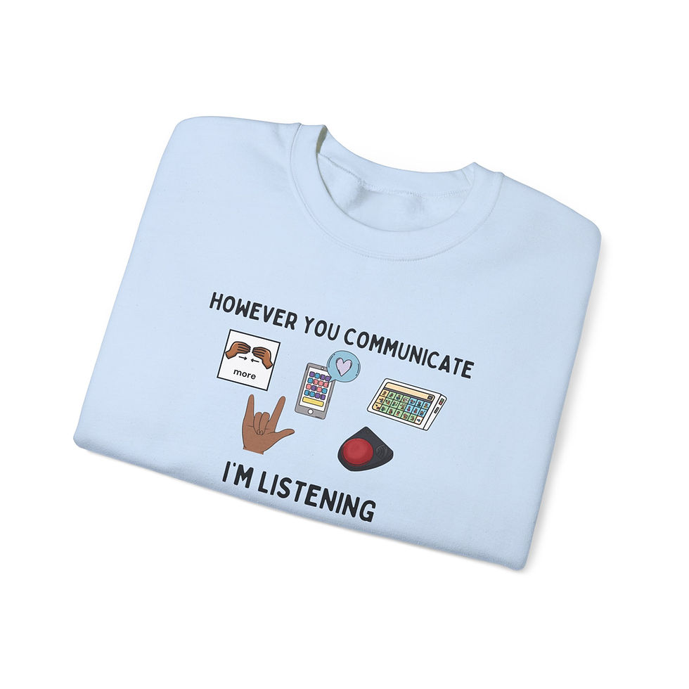 Thumbnail: However You Communicate, I'm Listening Brown Skin Crewneck Sweatshirt