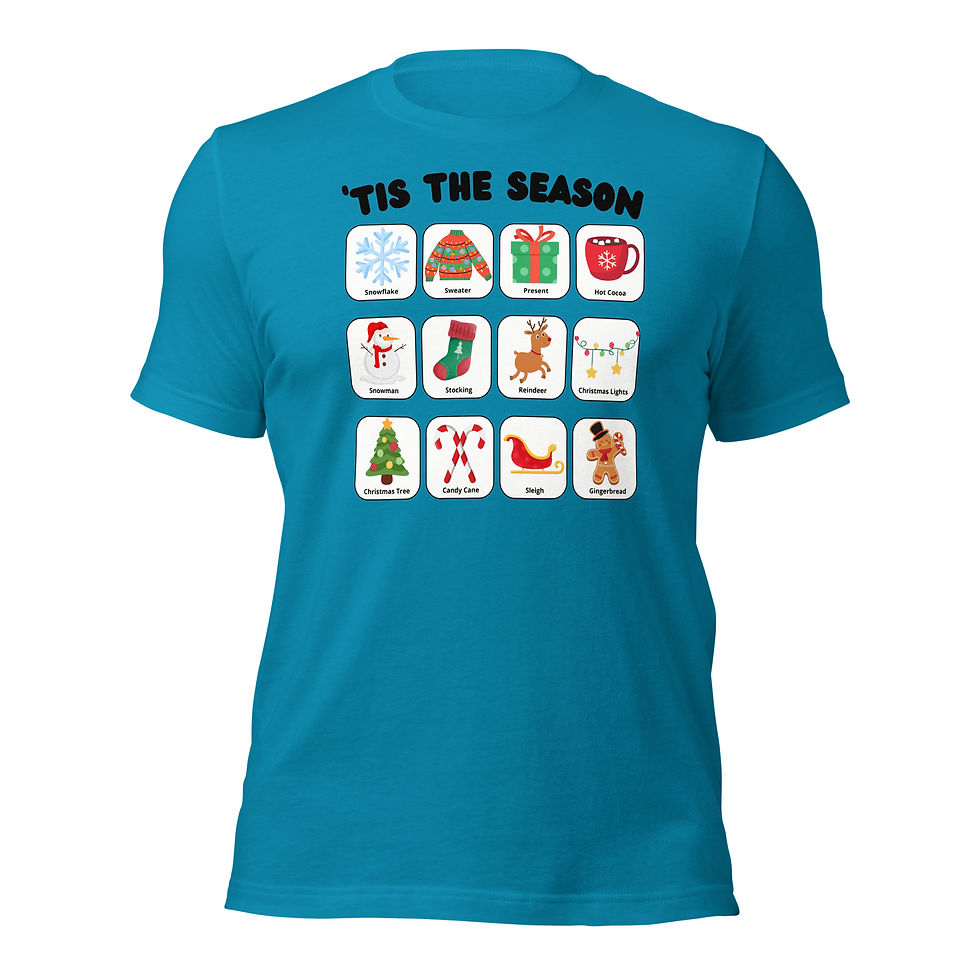 Thumbnail: Tis the Season Christmas Communication Icons Bella Canvas Unisex t-shirt