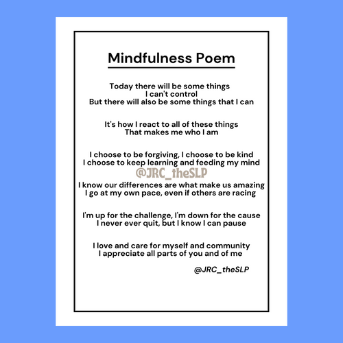 Copy Of Mindfulness Poem Colorful Pdf Digital Download Jrc The Slp