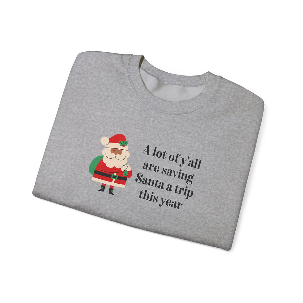 Thumbnail: Saving Santa A Trip Crewneck Sweatshirt