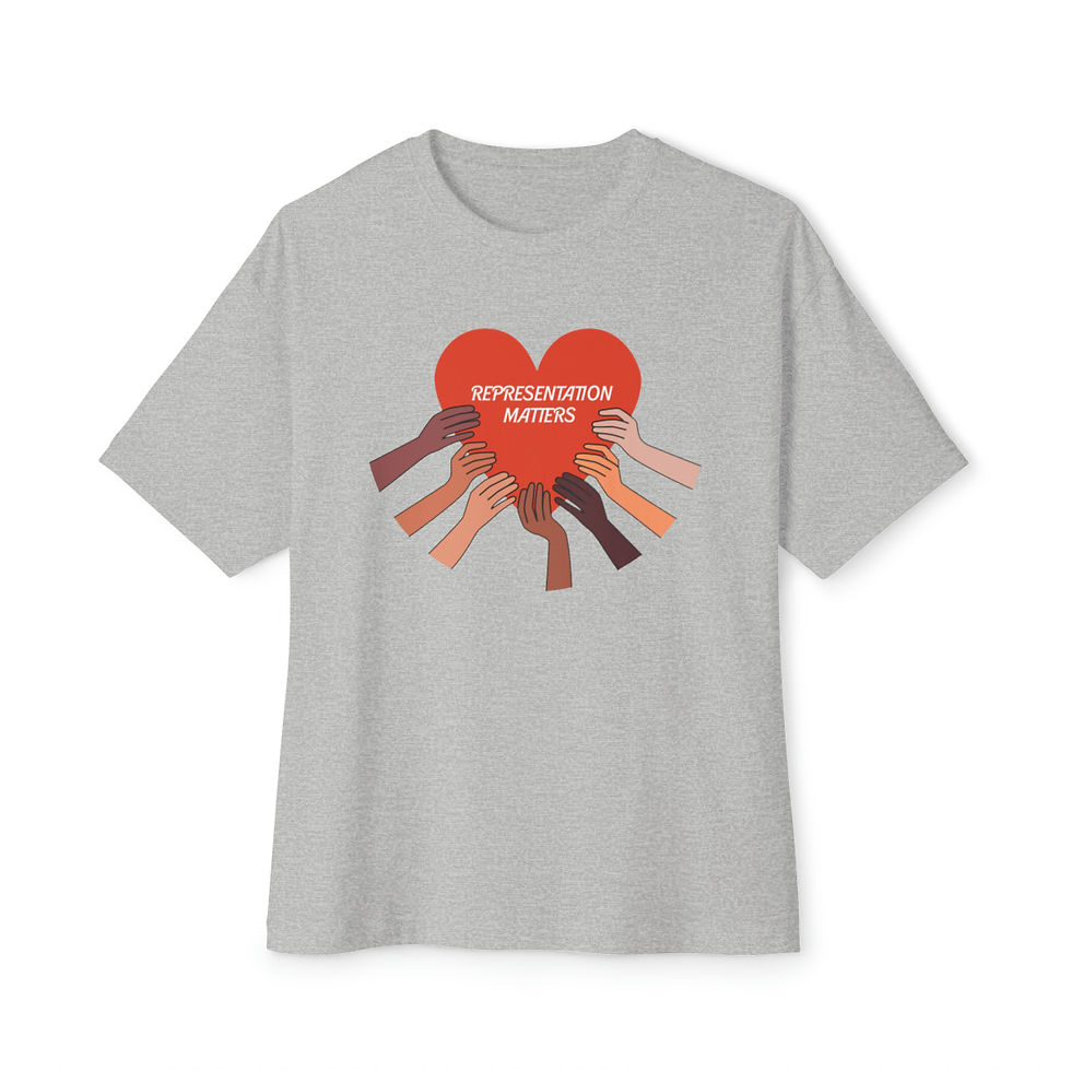 Thumbnail: Representation Matters Diversity Heart Unisex Oversized Boxy Tee