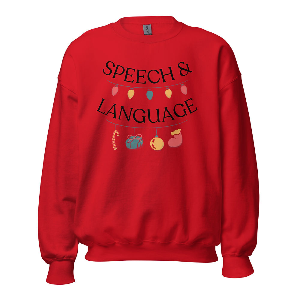 Thumbnail: Speech and Language Christmas Decorations Unisex Sweatshirt