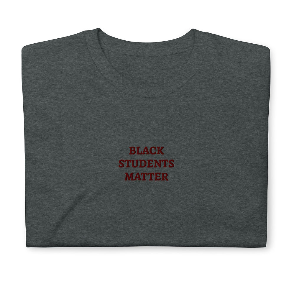 Thumbnail: Black Students Matter Maroon Embroidered Unisex T-Shirt