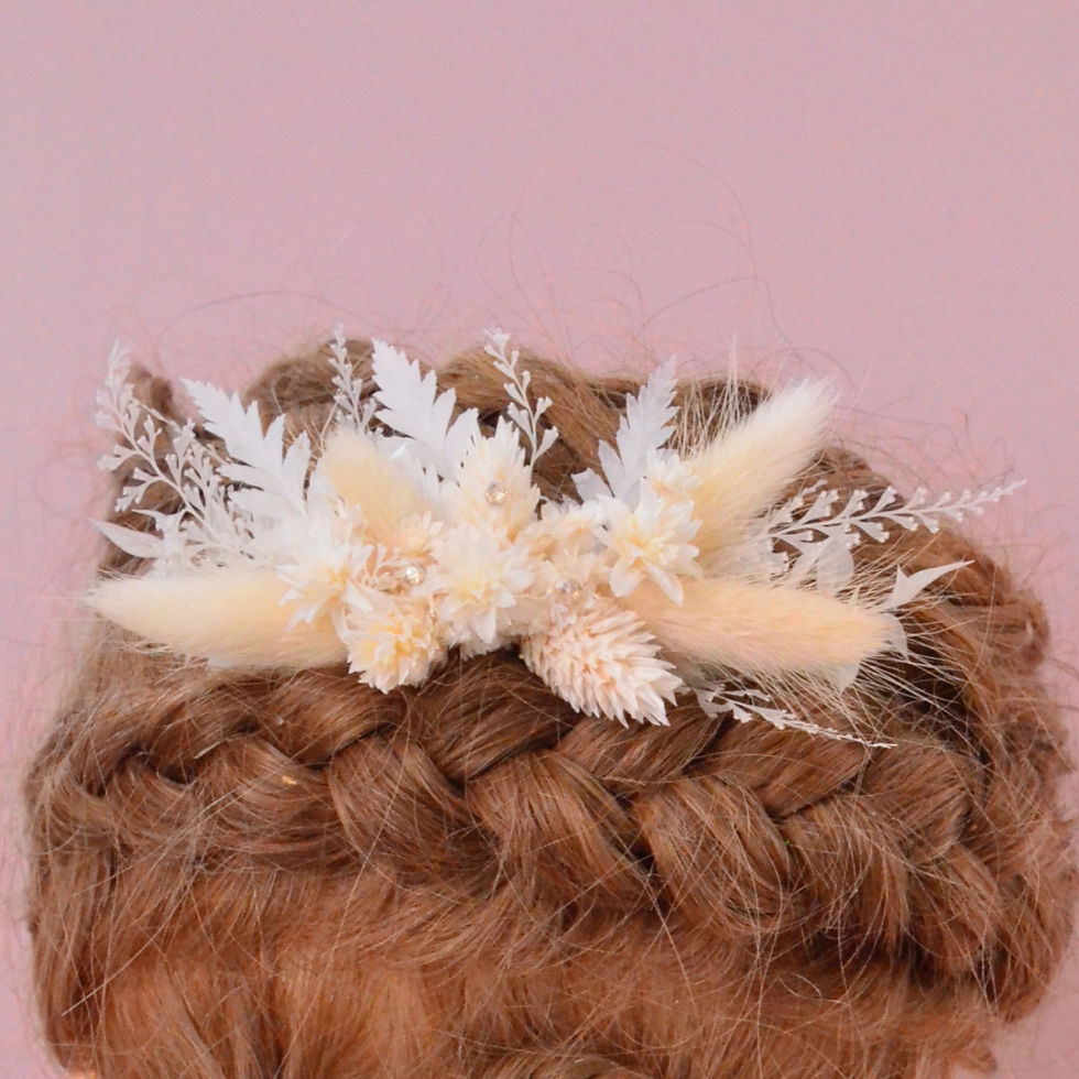 Miniature : Peigne à cheveux Clairéa – Accessoire floral en végétaux séchés et stabilisés