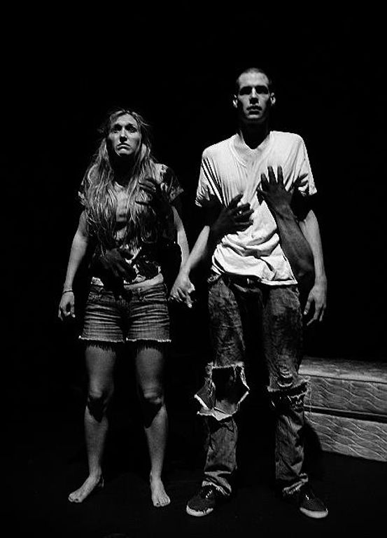 Kei'la Ryan as Agnes and Nathaniel Maxwell as Peter in "Bug" by Tracy Letts.