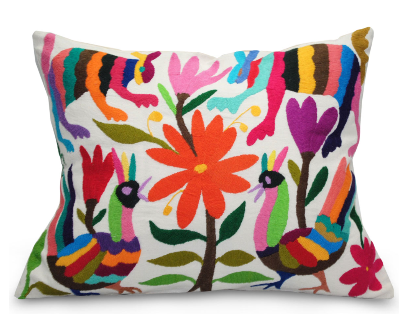 Cojín colores diseño otomí