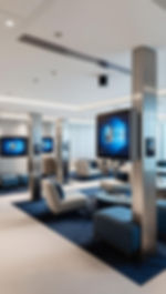 Experience business center with technology like displays, and audio equipment for interact