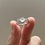 Thumbnail: 'Winter Sprigs' 18K White Gold Ring with Cabochon and Diamonds (HK13/US6)
