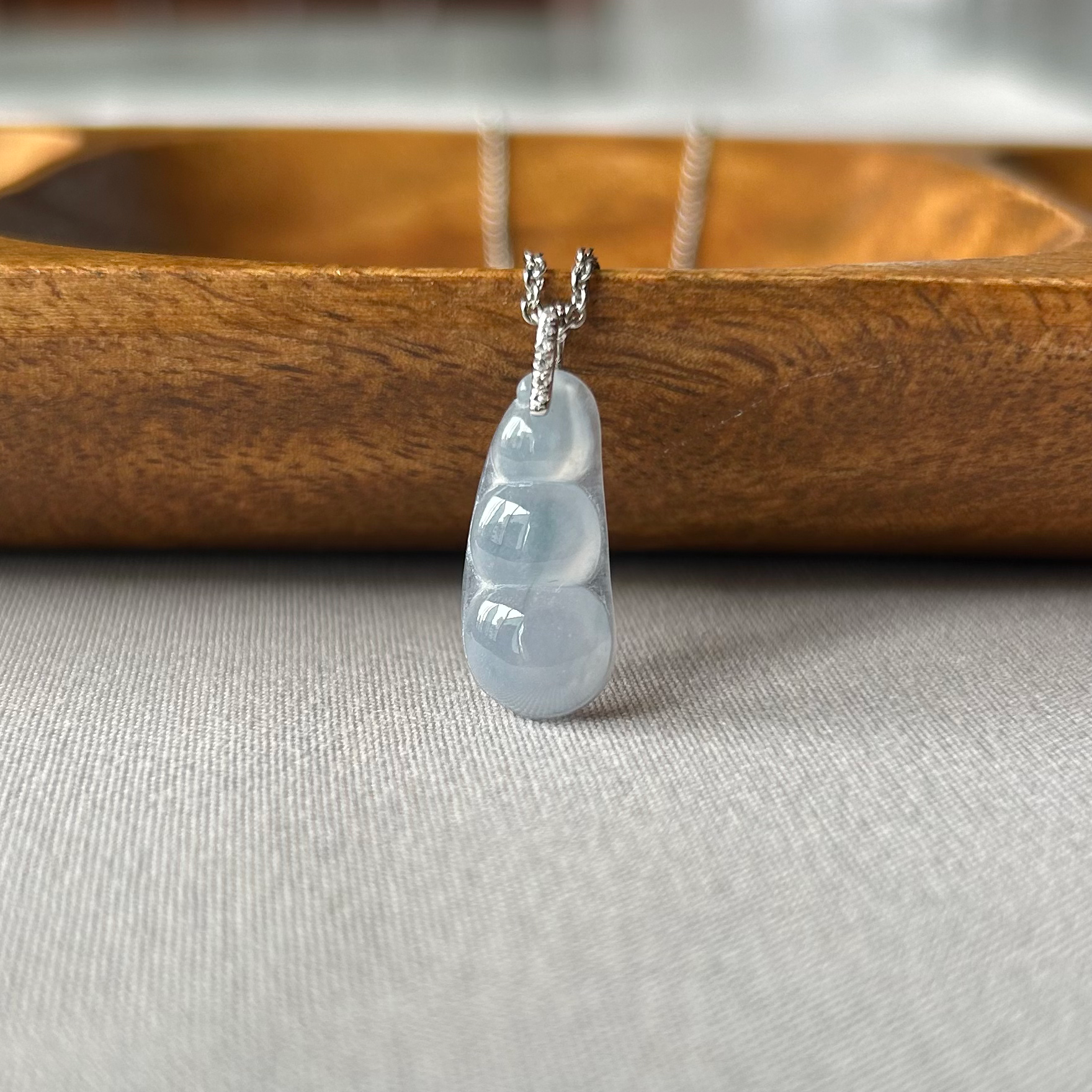 Purple Allure Fortune Bean Pendant in 18K White Gold and Diamonds