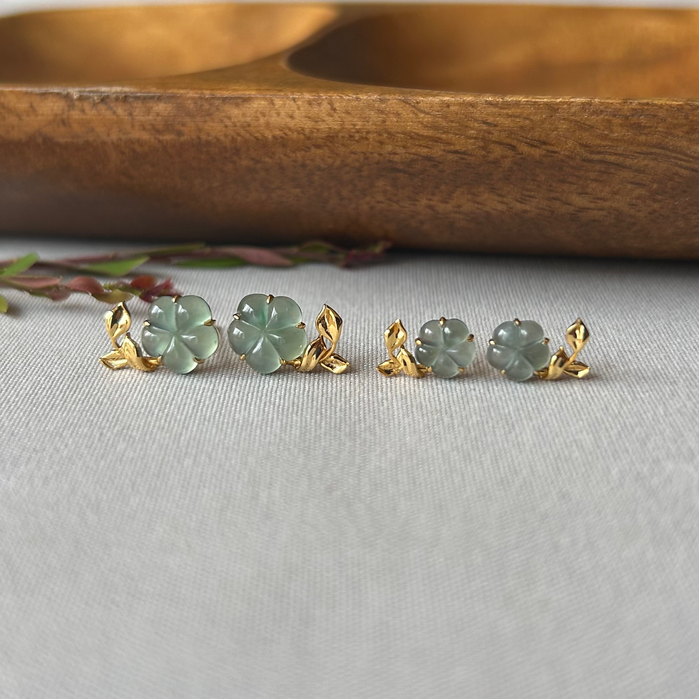 Thumbnail: 'The Gilded Petal' Blue Mini Flower Ear Studs in 18K Yellow Gold