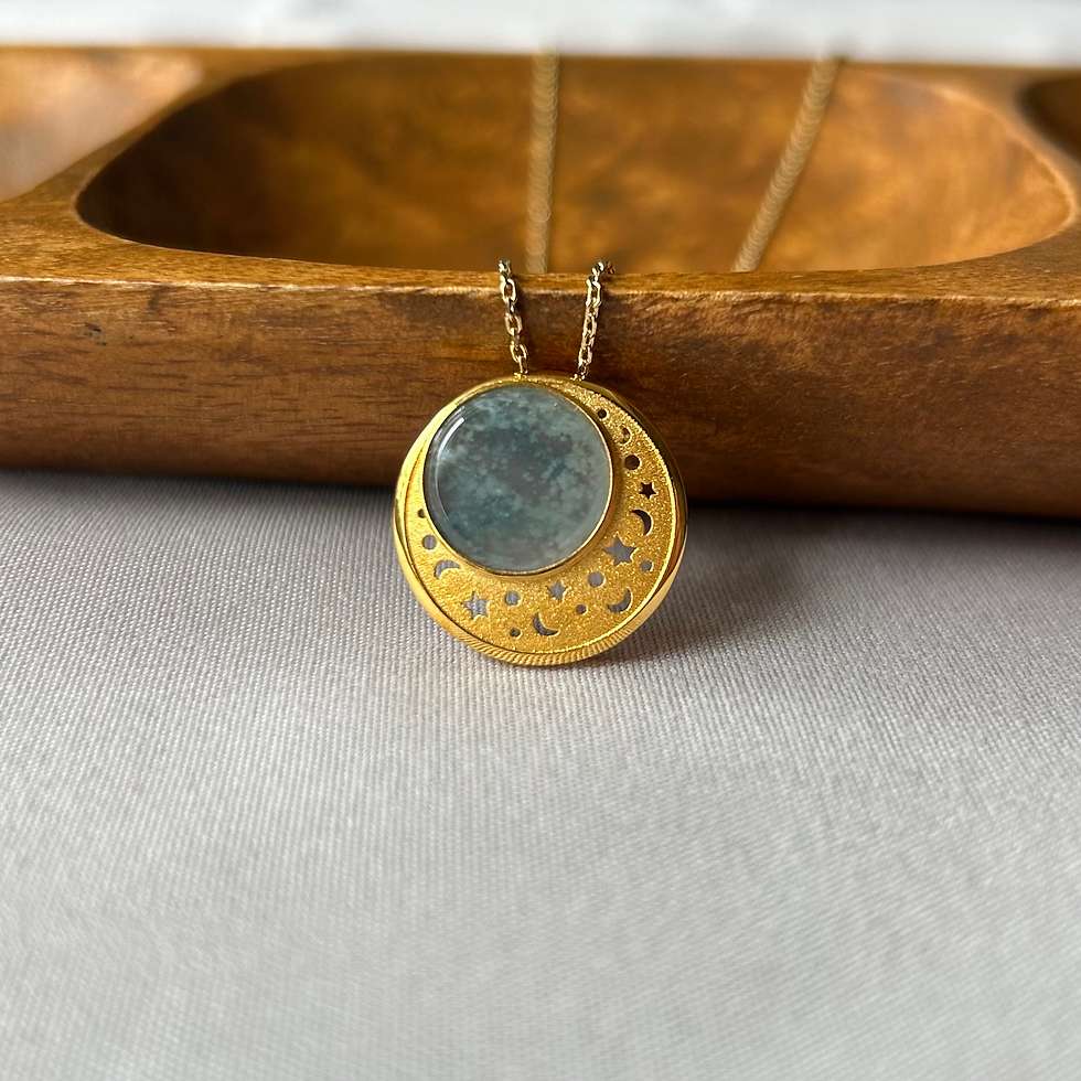 Thumbnail: 'Astra Lune' Pendant and Bracelet Set in 18K Yellow Gold