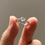 Thumbnail: White Raindrop Cabochon Ring in 18K White Gold and Diamonds (HK12/US5.5)