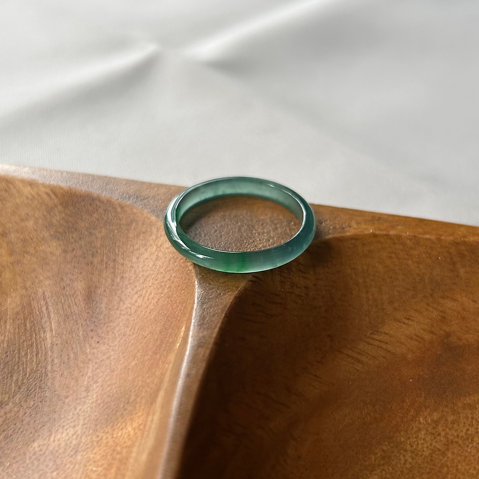 Thumbnail: Green-Blue Dual-Tone Jadeite Hololith Ring (HK16/US7.25)